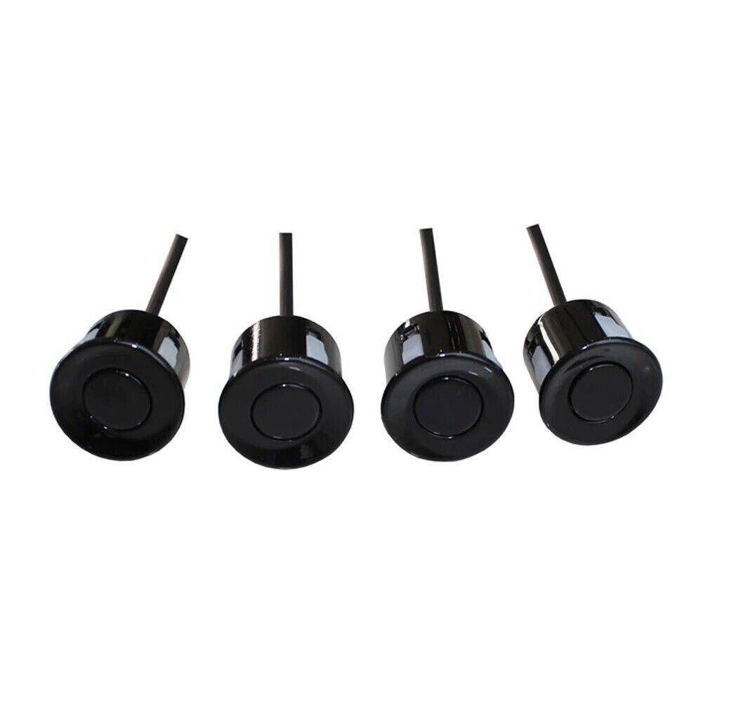 4x Black Parking Sensors Car Auto Reverse Backup Rear Radar LED Alert System Kit