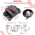 Marine Grade Inline 12 Volt 50 Amp Power Circuit Breaker Manual Reset Audio