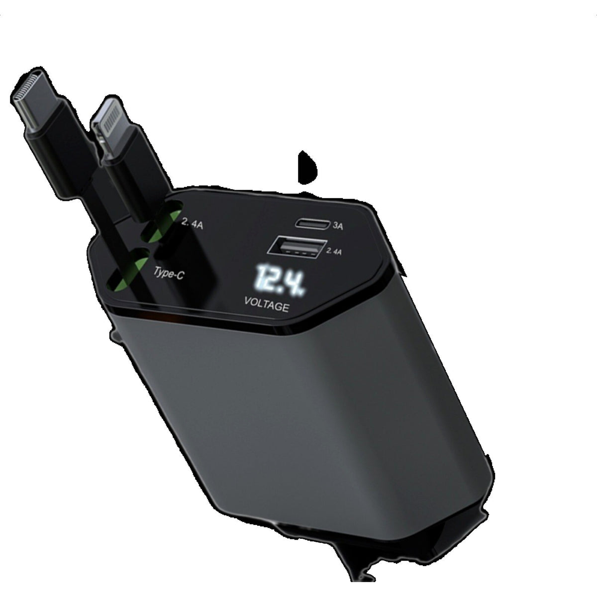 Retractable Car Charger 4 in 1 Fast Car Phone Charger 120W With USB Type C Cable