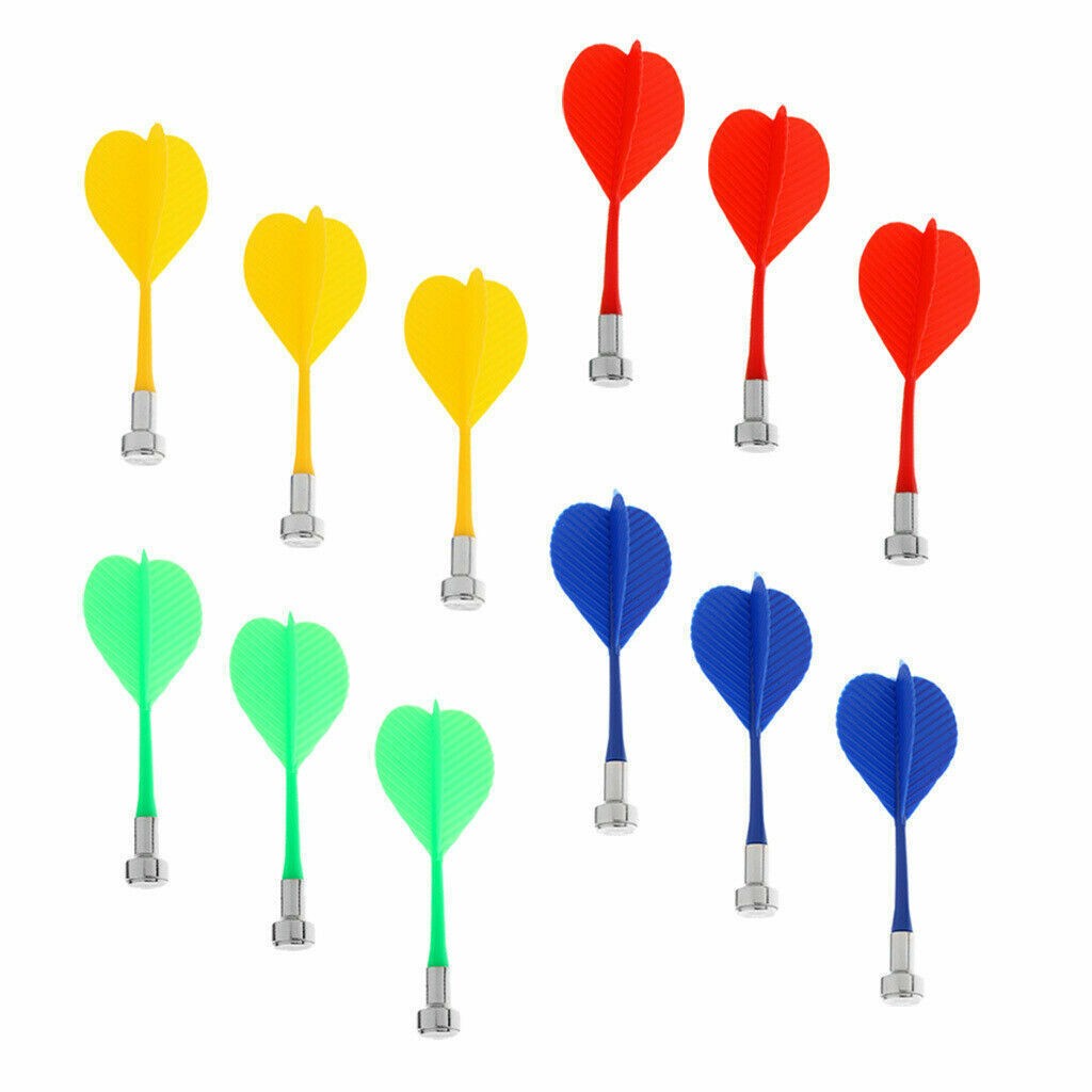 12Pieces Colorful Magnetic Darts Safety Replacement Kids Dartboard Indoor Game