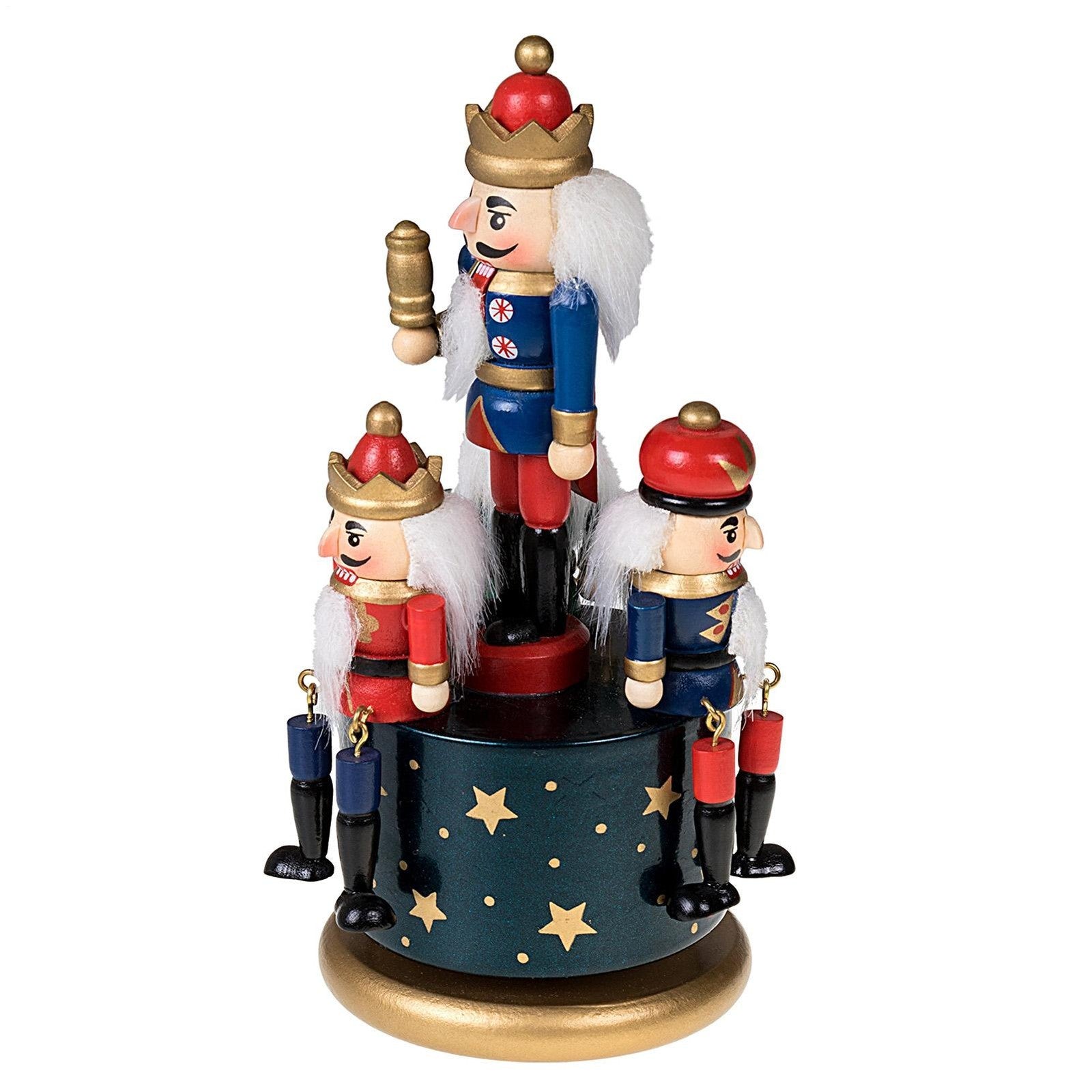 Christmas Music Box Funny Nutcracker Musical Box Hand-painted Rotating Octave Bo