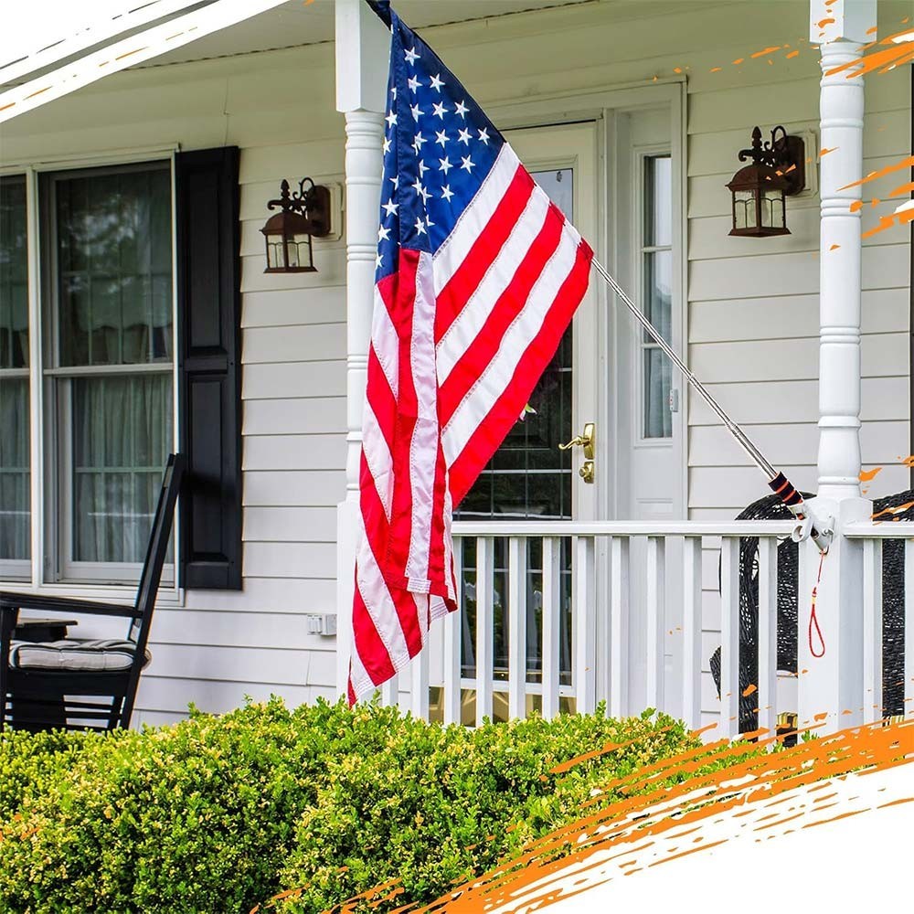 3m Telescopic Flag Pole Stainless Steel Handheld Portable Extendable Retractable