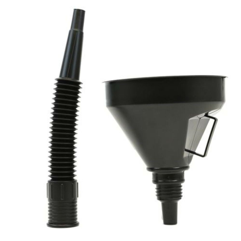 2x Large Flexible Spout Car Funnel Petrol Diesel Screen Wash Oil Fuel Extendable