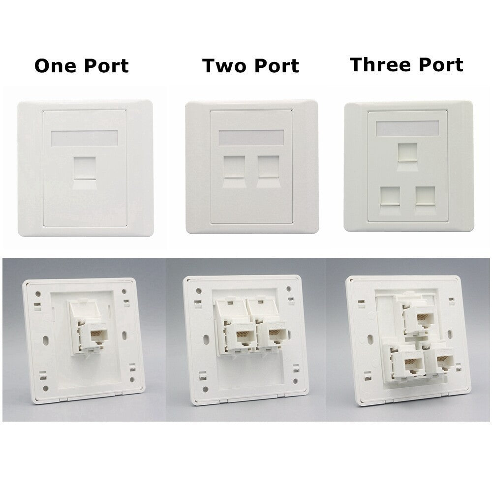 CAT.6 Ethernet Network Wall Faceplate RJ45 Outlet Socket Panel Computer UK