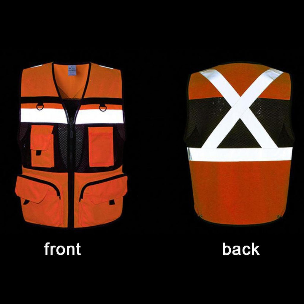 Hi Vis Viz Vest High Visibility Executive Vest Waistcoat Phone & ID Pockets UK