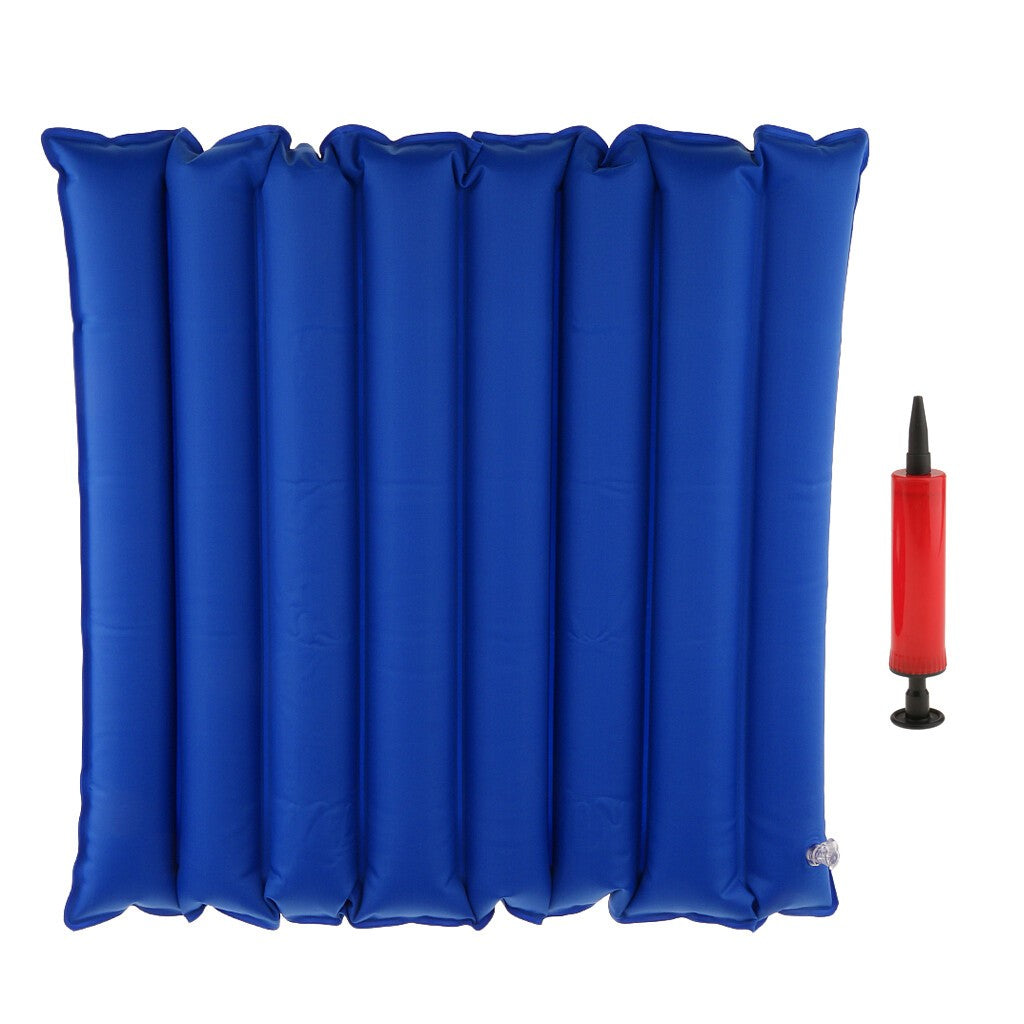 Pressure Relief Air Inflatable Seat Cushion Wheelchair Pillow with Pump Blue