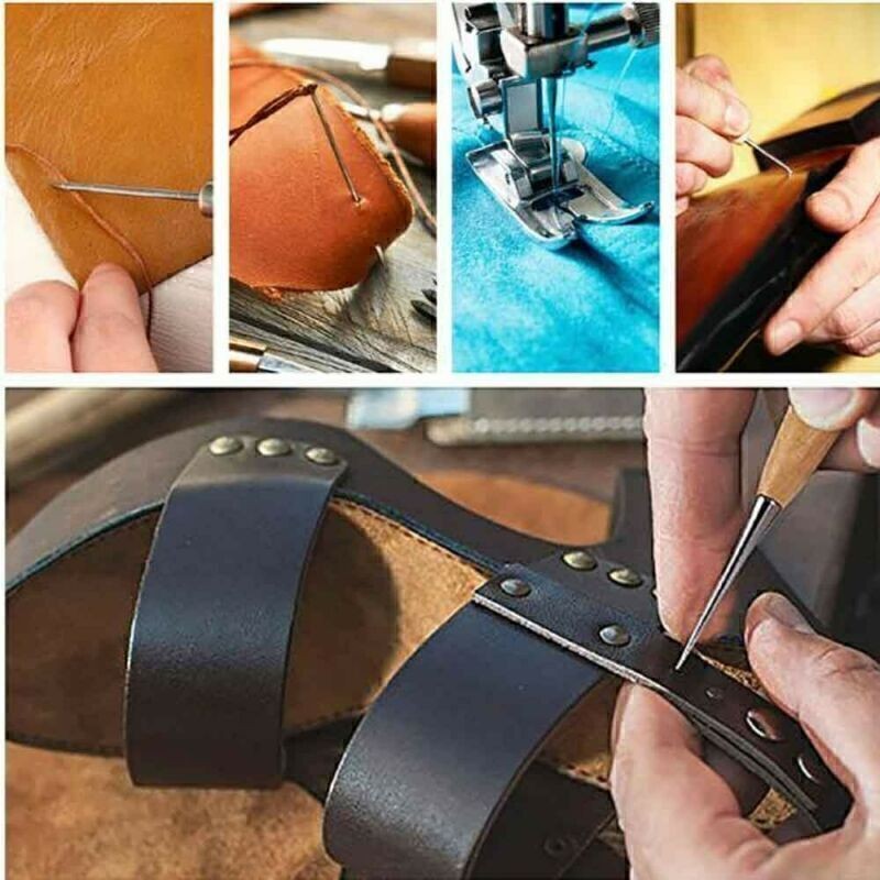 29× Upholstery Carpets Leather Sofa Canvas Repair Hand Sewing Needles Thread Kit