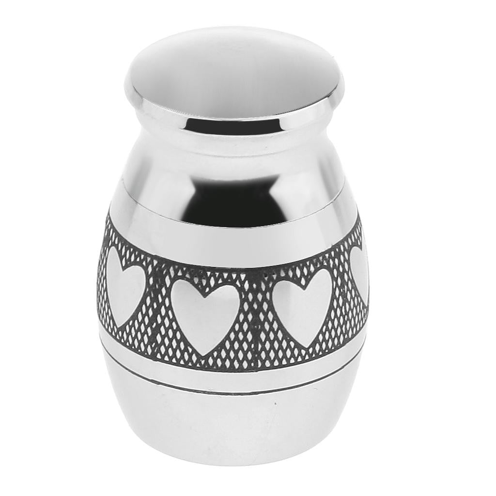Silver Cremation Urn for Human Ashes Adult Funeral Urn Handcrafted Container