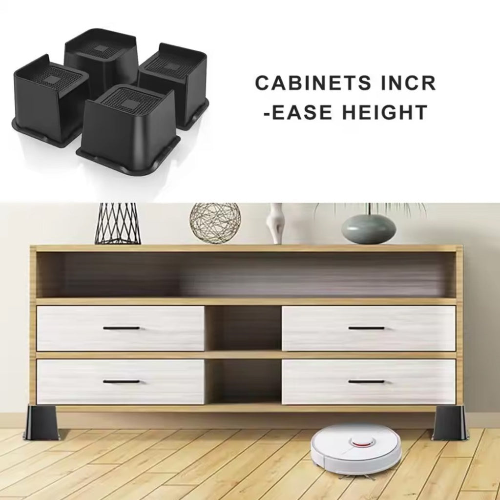 4 Pcs/Set 4 Inch Bed Risers Support Bed Lifter  Couch Sofa Table Chair Leg UK