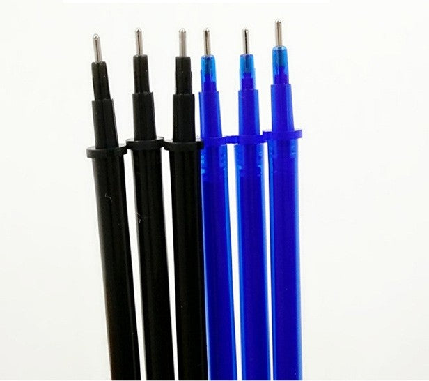 100x Erasable 0.5m Gel Pen Blue/Black Ink Magic Refill Heat-erasable Pen Refill