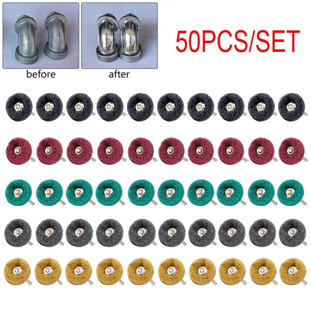 50pcs Abrasive Wheel Brush Buffing Polishing Wheel Dremel Rotary Tool Drill Bit