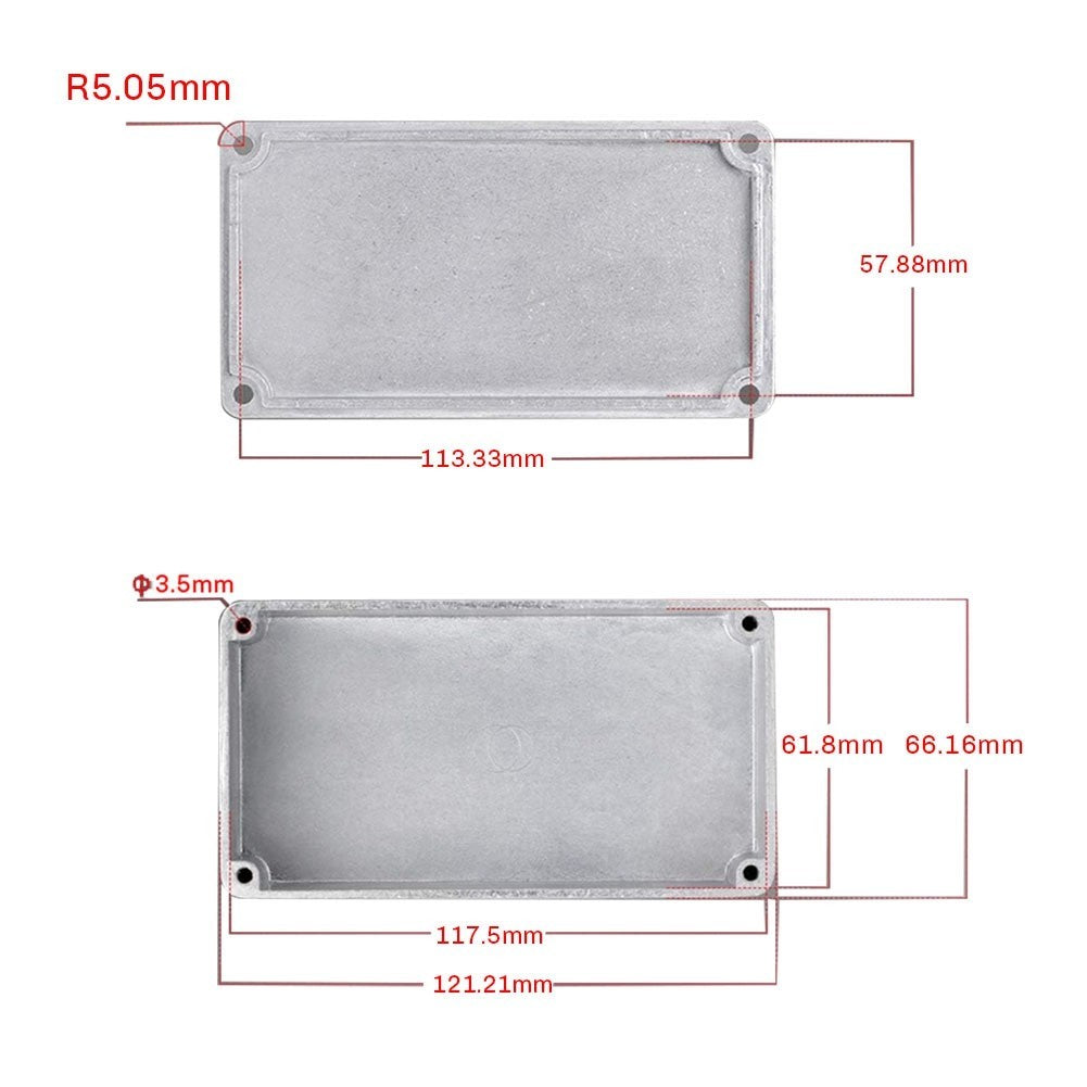 3PCS 125B Aluminum Guitar  Pedal Enclosure Metal Stomp Box Enclosure7732