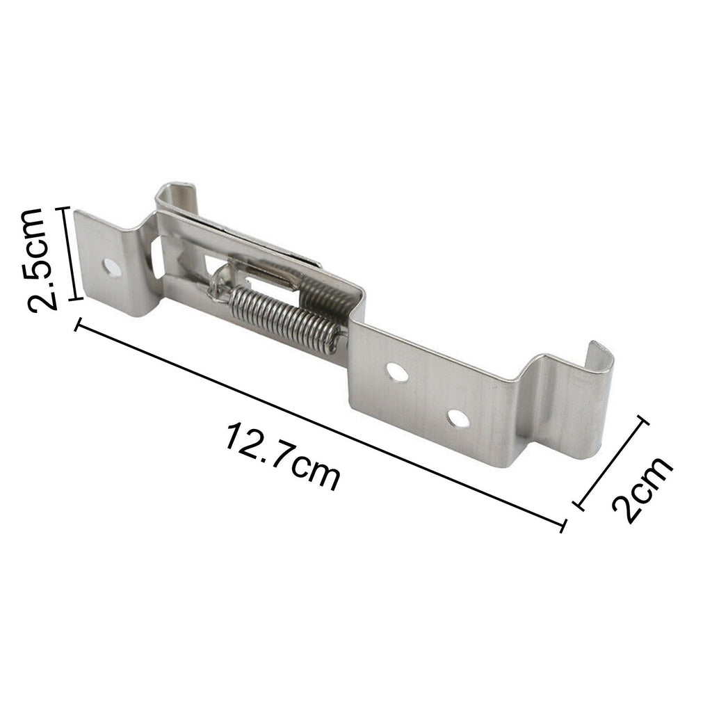 12X Trailer Oblong Number Plate Clips Holder Spring Loaded Stainless Steel