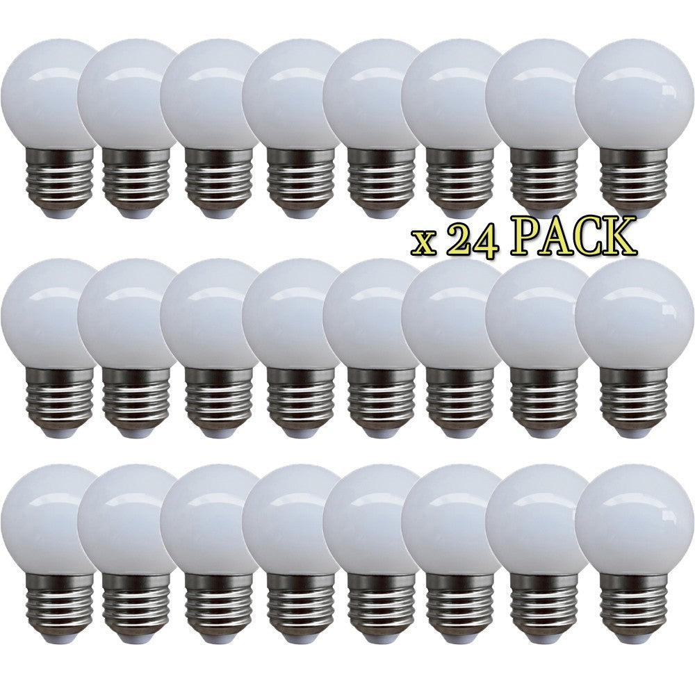 24 Pcs Globe G45 LED 3W Plastic  Bulb E27 Screw For Festoon String Light