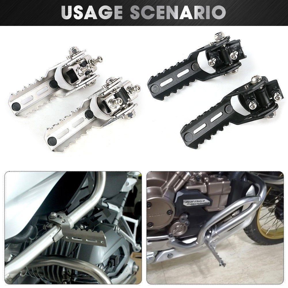 25mm Highway Foot Pegs Rest Folding Footrests Crash Bars Mount For BMW R1200GS