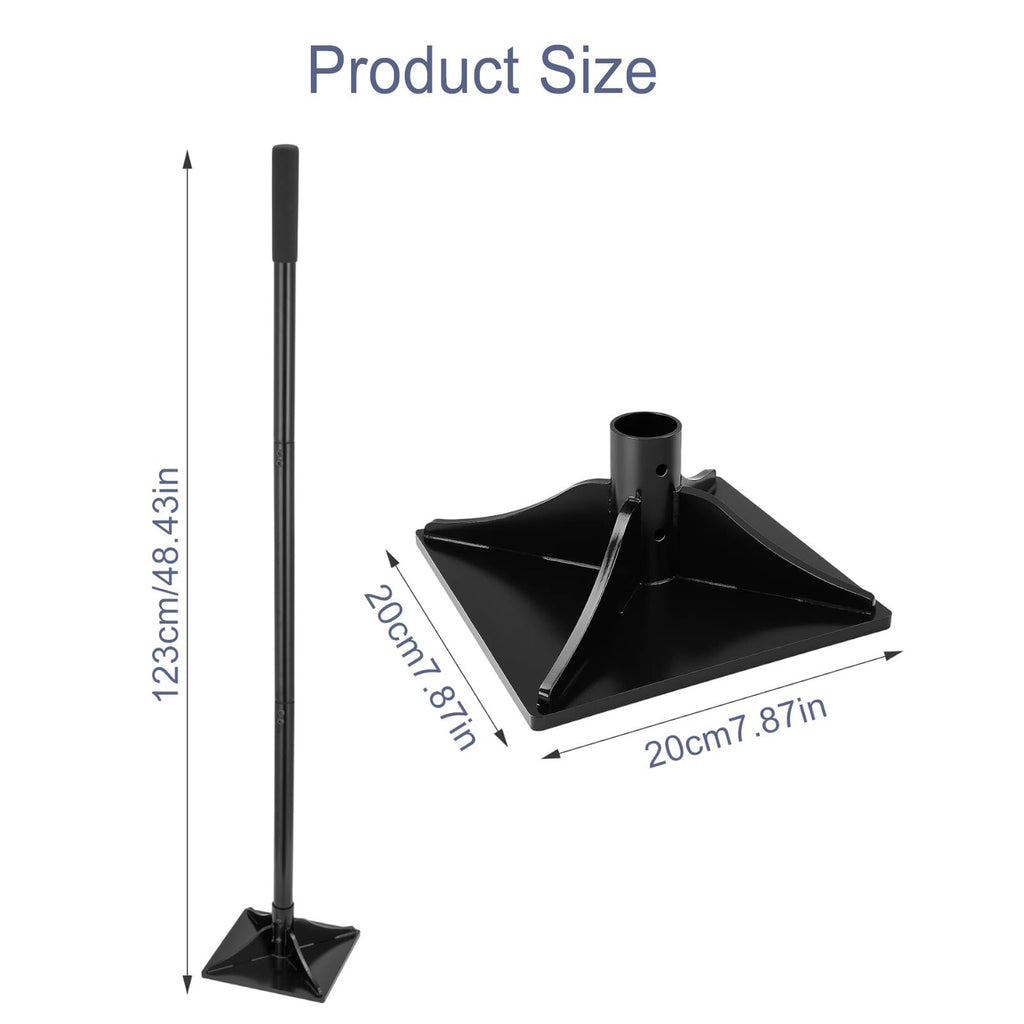 Heavy-Duty Steel Tamper with 123cm Detachable Handle Ergonomic Rubber Grip UK
