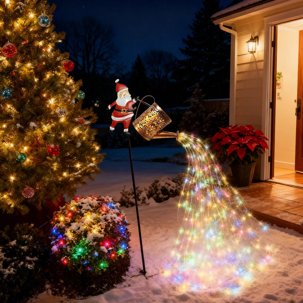 Solar Watering Can Lights Outdoor,Christmas Santa Waterproof Metal Garden  UK