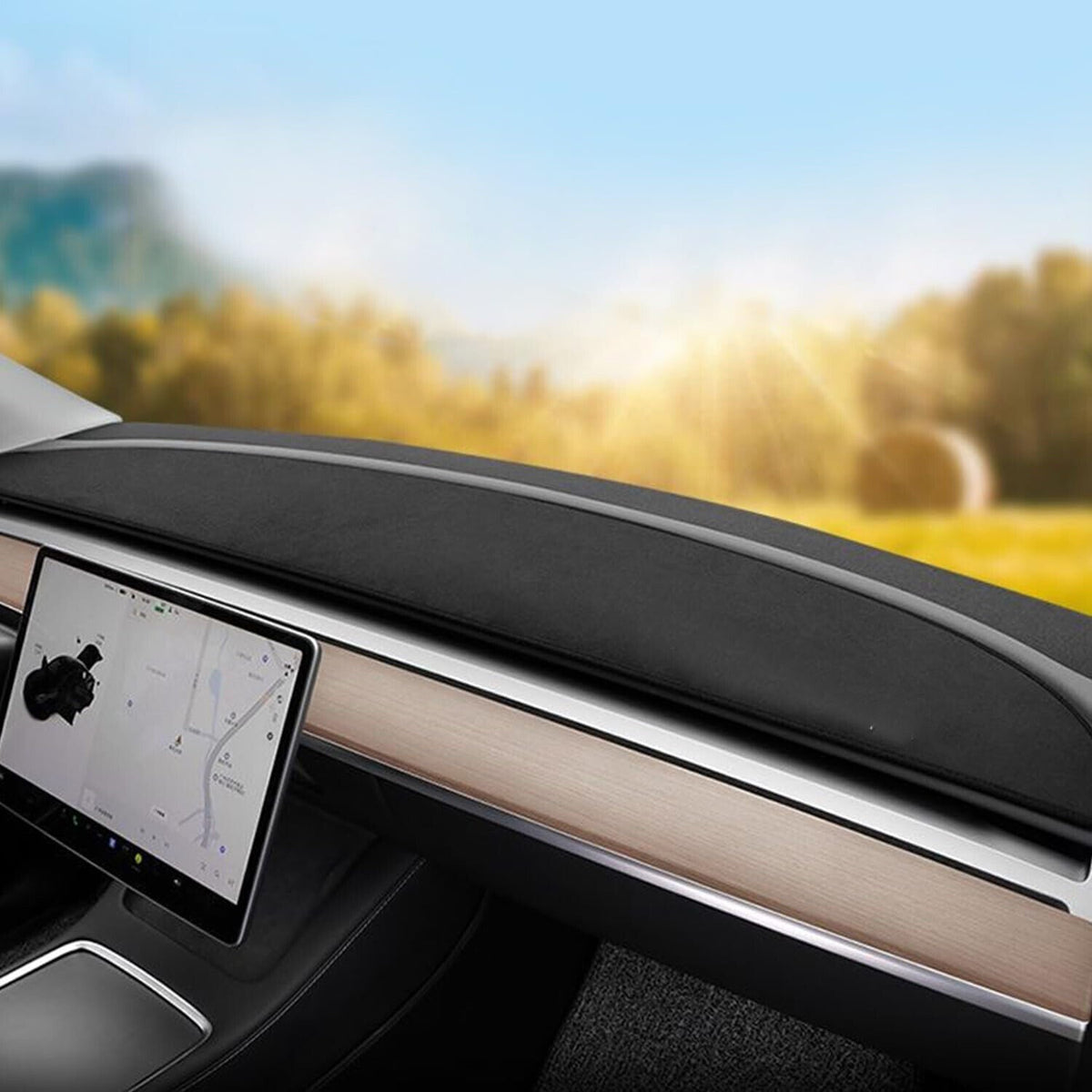 Car Dash Cover Dashboard Carpet Covers Mat Tesla Model Y 2020-2024 Model 3