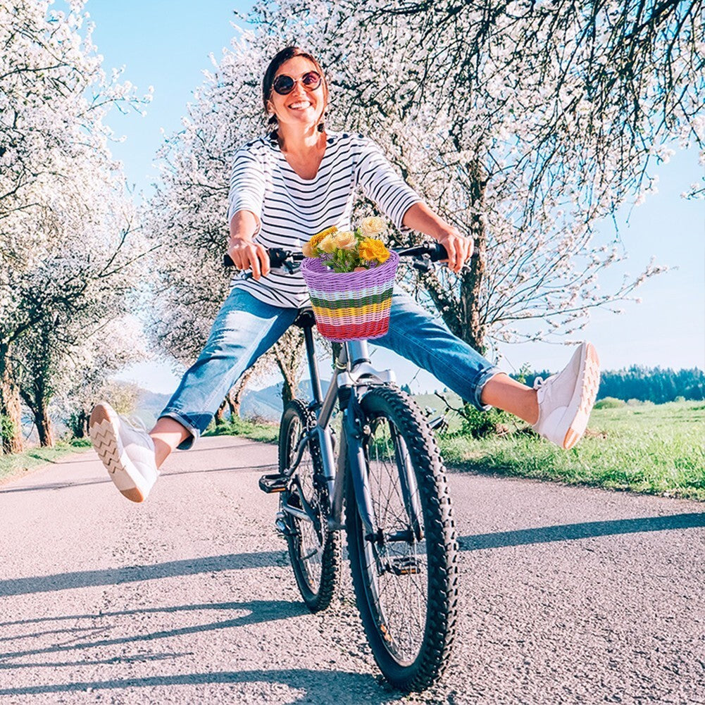 Rattan Bicycle Front Basket Handwoven Kids Adult Bike Handlebar Carrier Bags UK