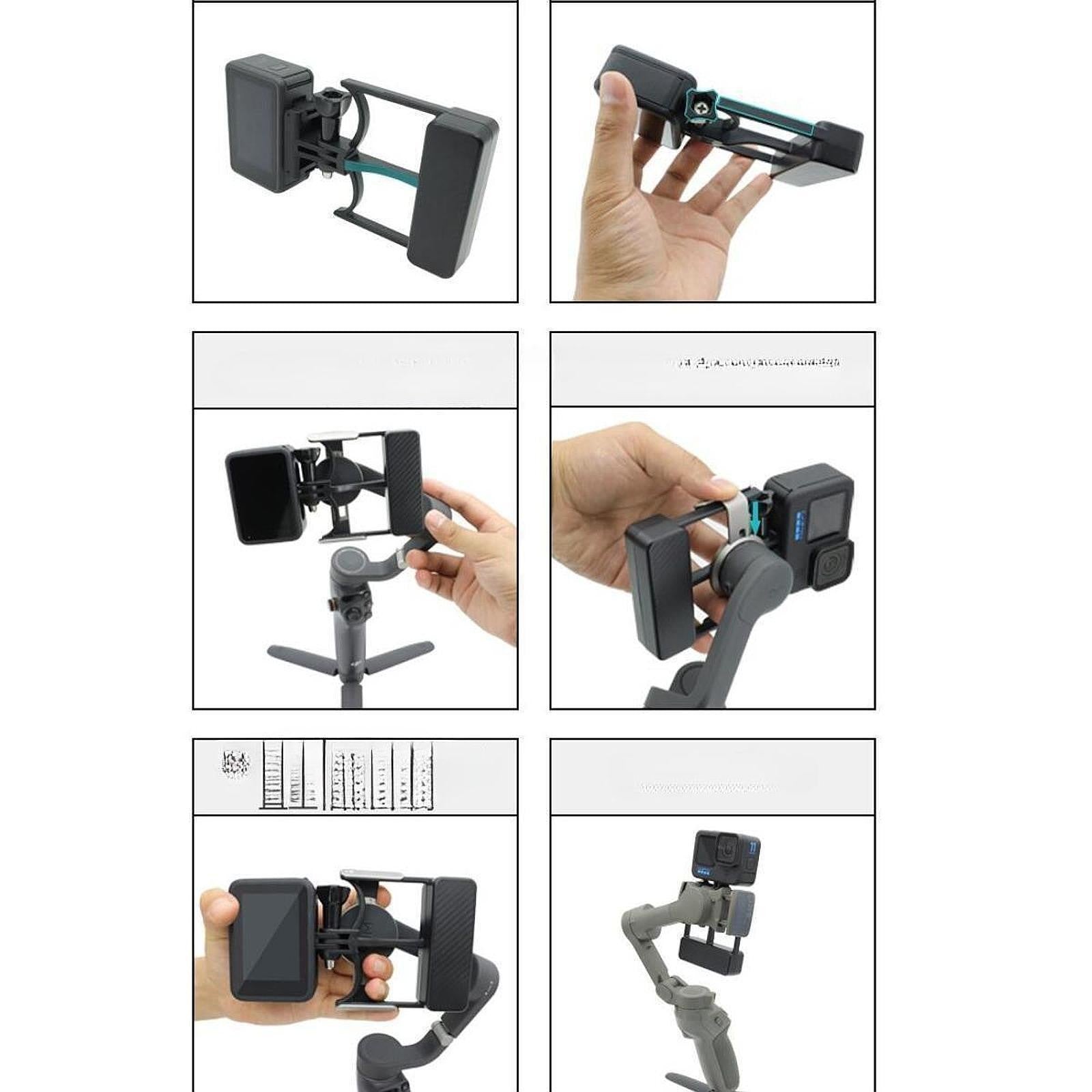 Action Cameras Adapter Mount Adapter for Sport Camera Osmo Mobile 6/5 OM 4/3