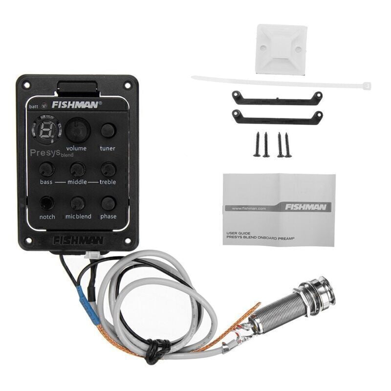 4 Band 301 EQ Tuner Piezo Mic Presys Blend Acoustic Guitar Pickup Preamp