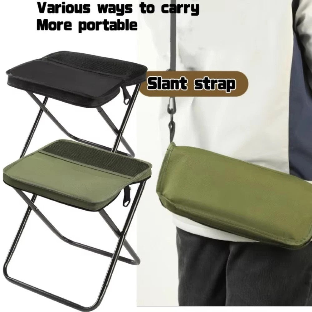 Portable Mini Outdoor Camping Folding Seat Chair 2 in 1 Foldable Backpack Stool
