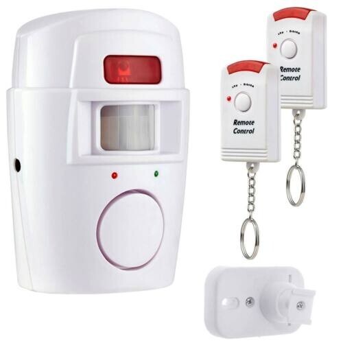 Wireless PIR Motion Sensor Alarm with 2 Remote Control Shed Home Garage Security