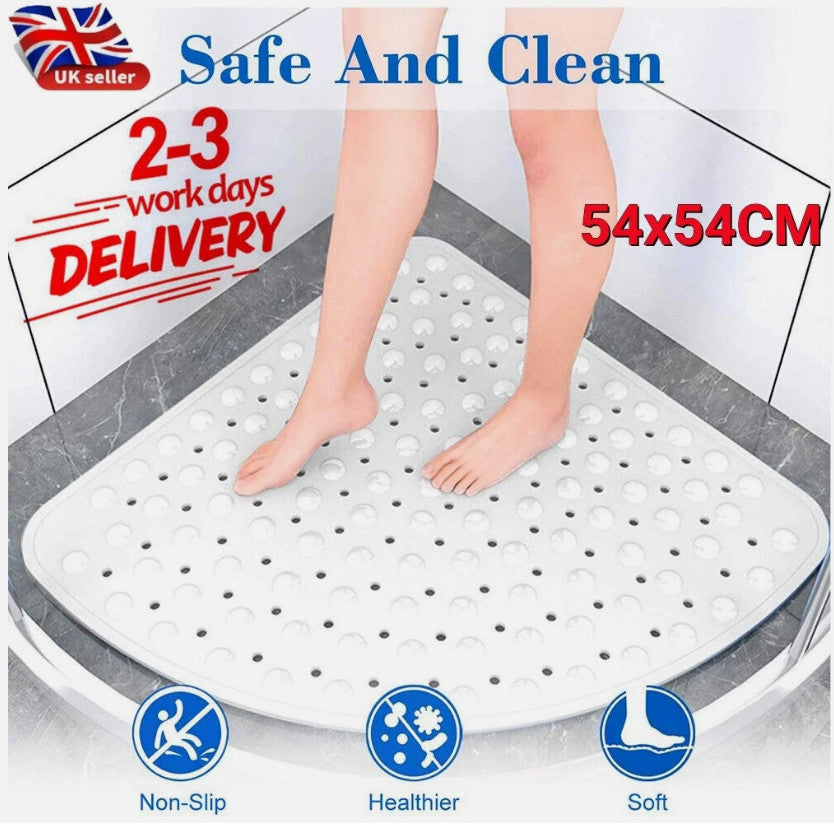 Anti Mould Quadrant Bath Mat Safety Mat Shower Mat Non Slip Sector Rubber Corner