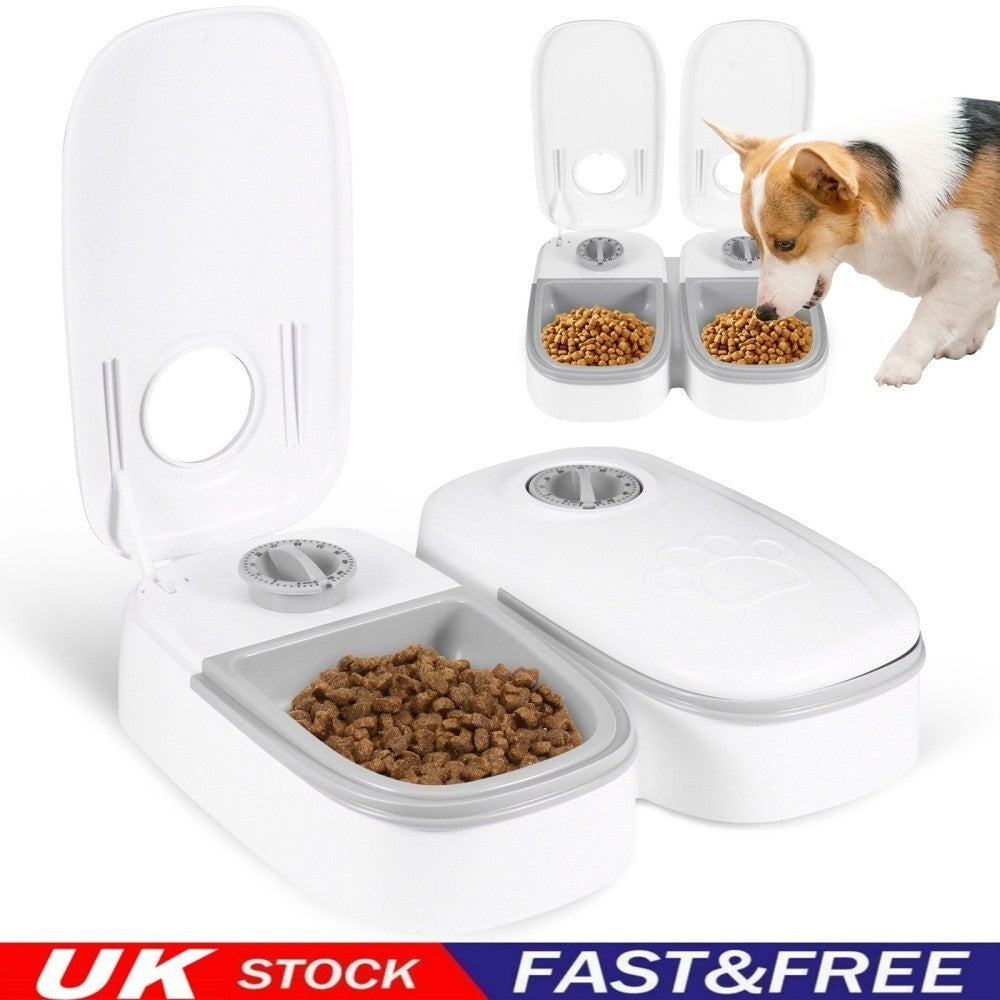 2Pcs Automatic Wet Pet Dog Cat Food Dispenser Cat Feeder Electronic Timed Dry
