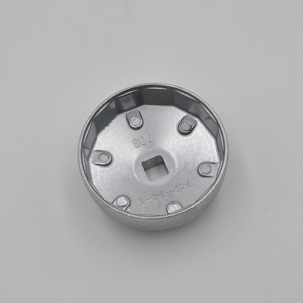 Car Universal 74mm 14 Flute Aluminum Oil Filter Wrench Socket Remover Tools