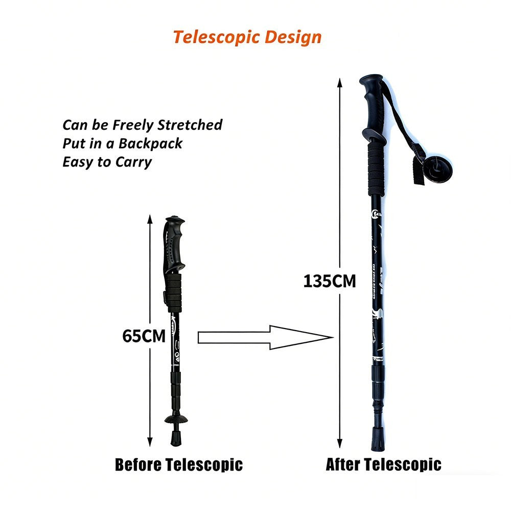 2Pcs 3-Section Telescopic Anti-shock Trekking Walking Poles Hiking Sticks NEW🎁