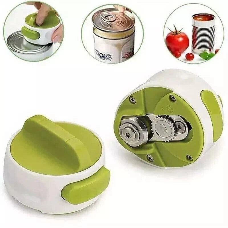 Compact Manual Can Opener Easy Twist Jar Bottle Lid Remover Tool Easy To Use