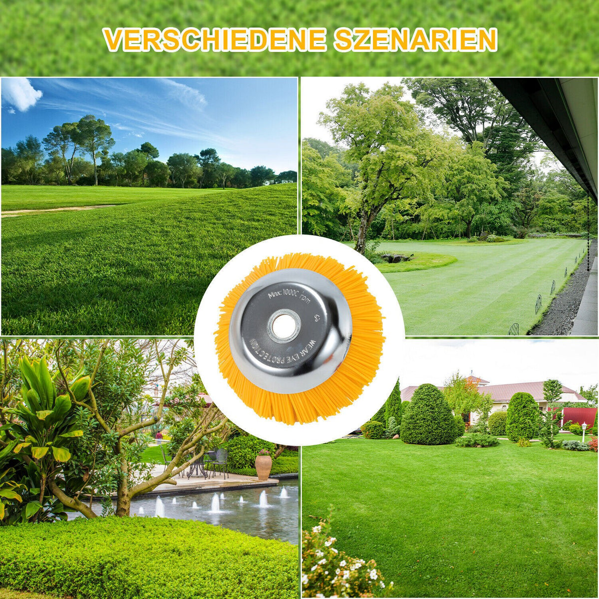 8" Grass Strimmer Head Trimmer Brush For Stihl Nylon Wire Wheel Garden Weed UK