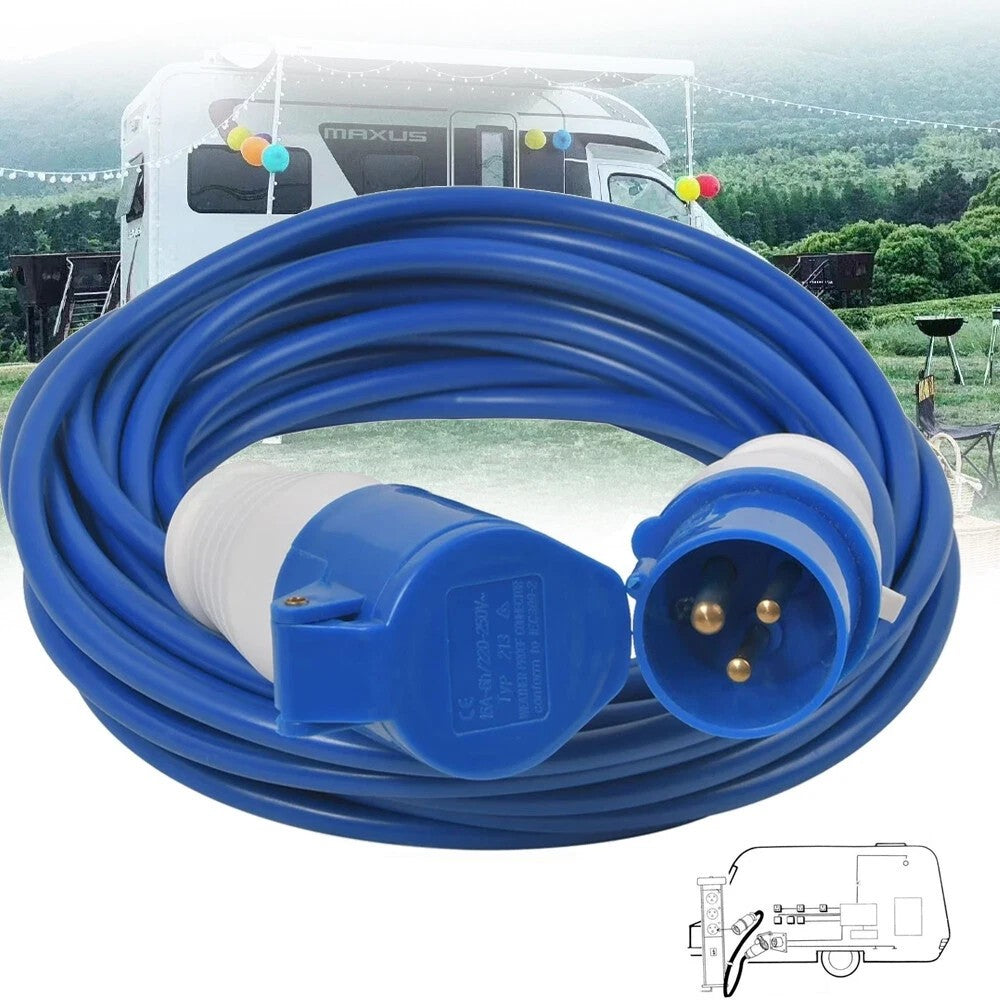 CARAVAN MOTORHOME CAMP SITE HEAVY DUTY 16A 240V MAINS HOOK UP CABLE LEAD UK MADE