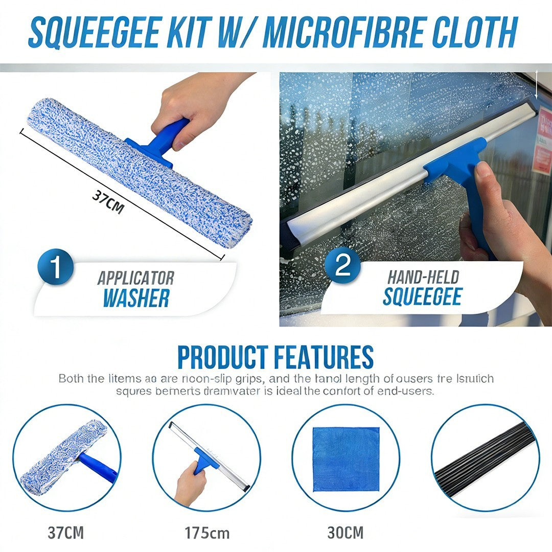 14" Rubber Squeegee Blade Wiper for Window Shower Screen Glass Washing Tool