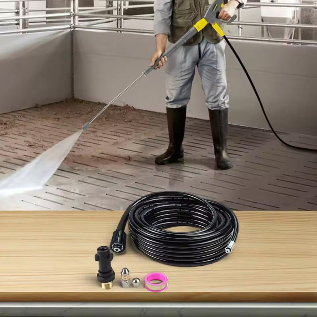 10M Pressure Washer Sewer Drain Cleaning Hose Tube Pipe Kit for Karcher K2-K7