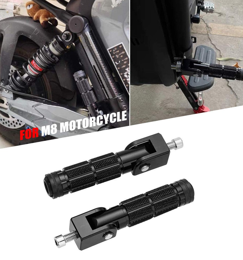 Motorcycle Rear Footpegs Footrests Foot Pegs Rests M8 Foldable Passenger Pedal