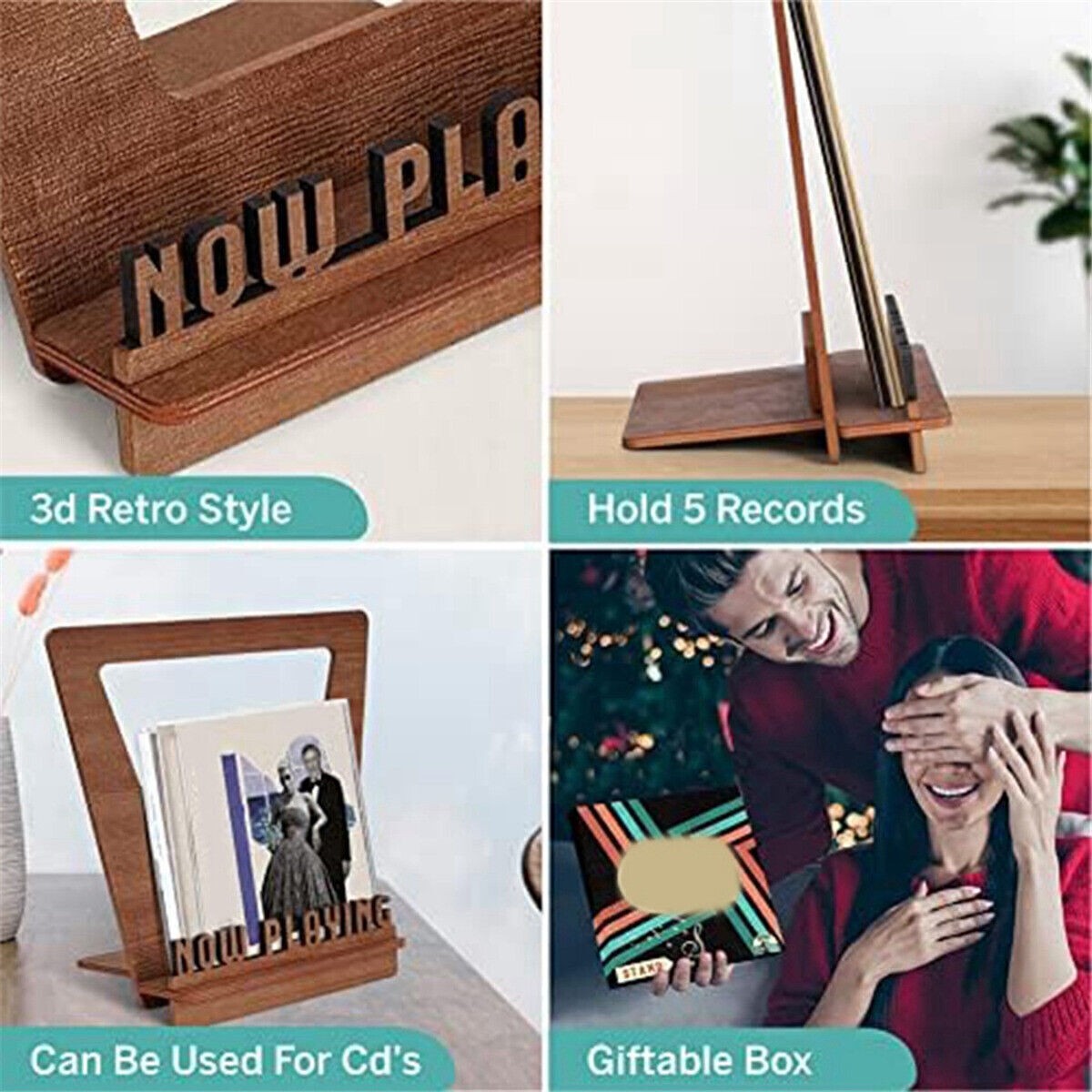 Retro Record Holder For Vinyl - Now Playing Vinyl Record Stand