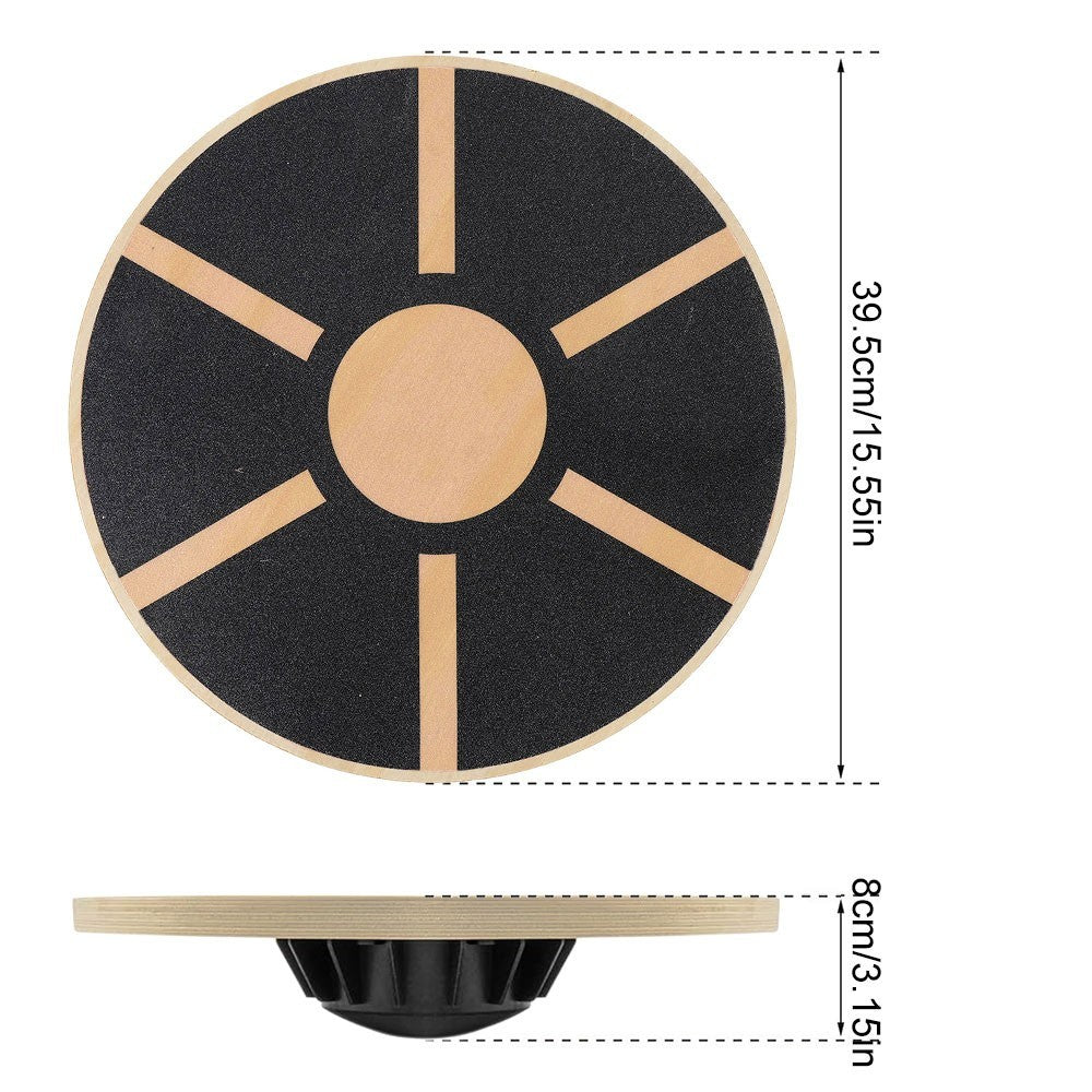 Non-Slip Wooden Wobble Board Balance Training Exercise Rehabilitation Fitness UK