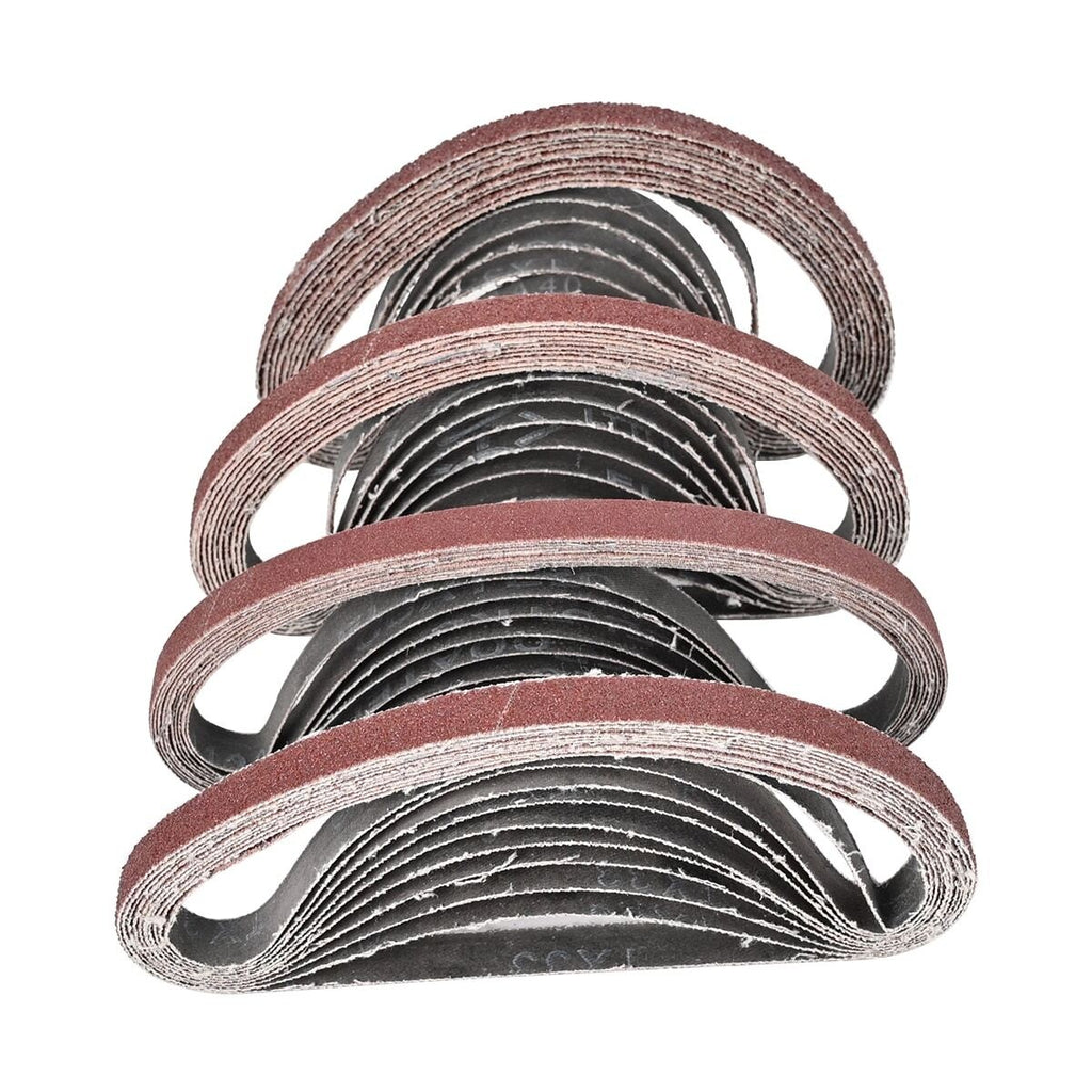 40X Mixed Grit Belt Power Finger File Sander Abrasive Sanding Belts 457mm x 13mm