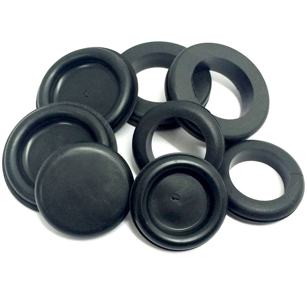 200X Rubber Grommets Blanking open/closed blind Grommet Set in Assorted Sizes