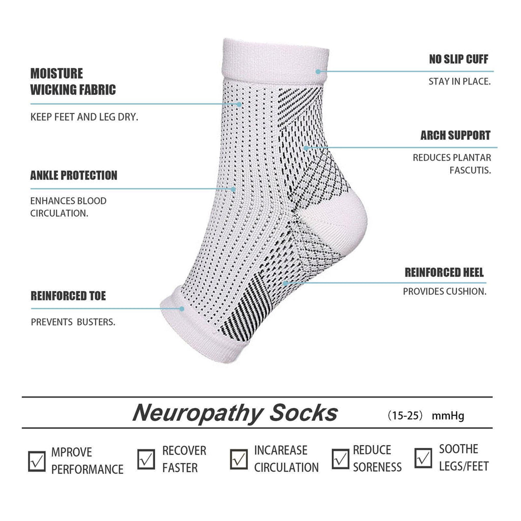 5 Pairs of Neuropathy Socks for Men and Women, Soothing Compression Socks New