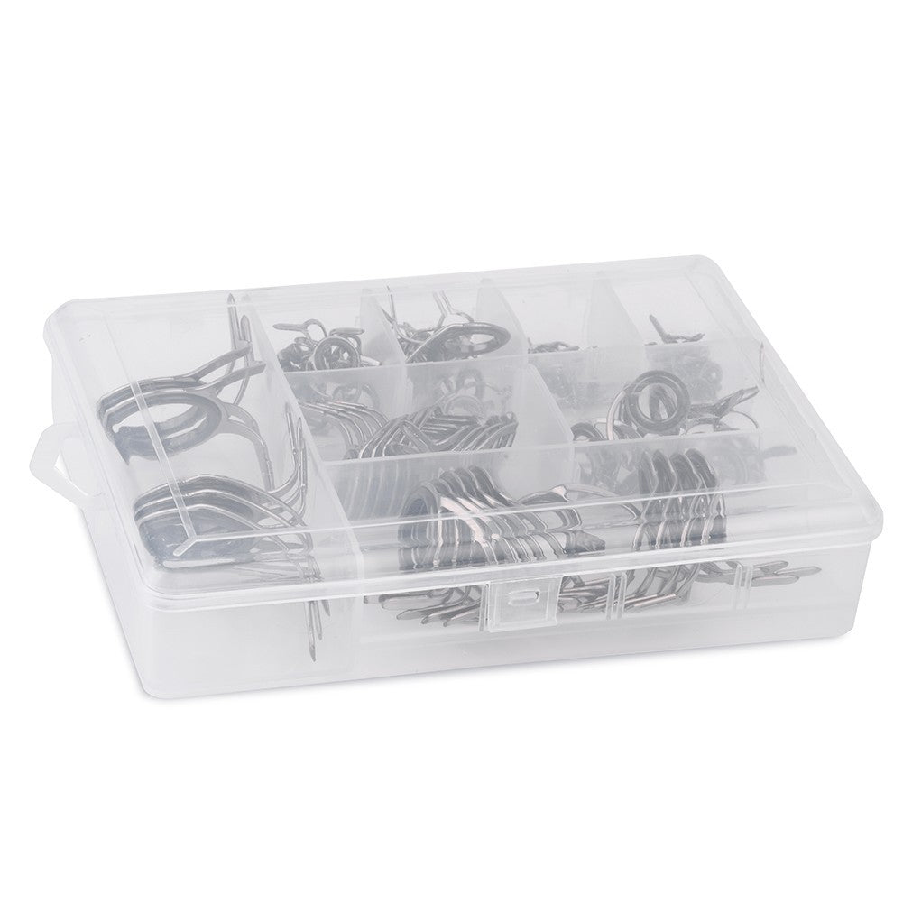 75Pc High Quality Stainless Steel Sea Fishing Rod Guide Eye Rings Set Tackle Box