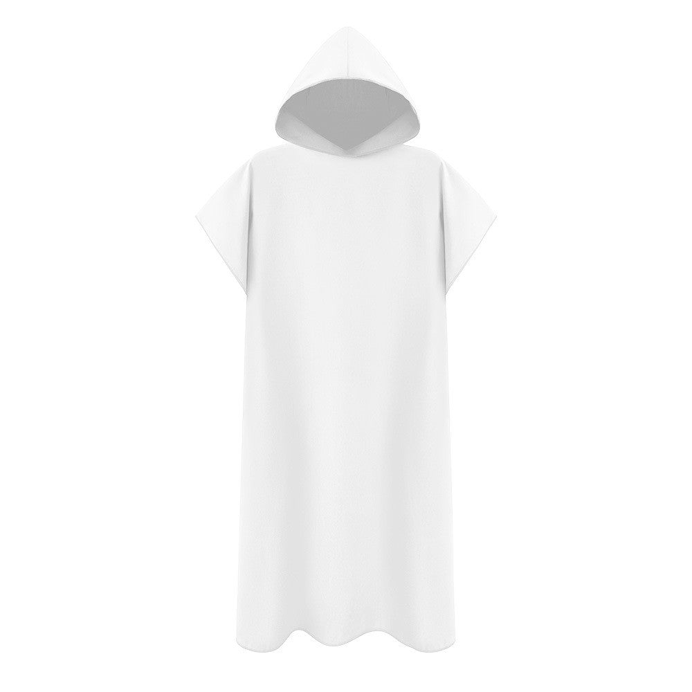 Men Women Changing Robe Beach Towel Bath Hooded Quick Dry Poncho Bathrobe