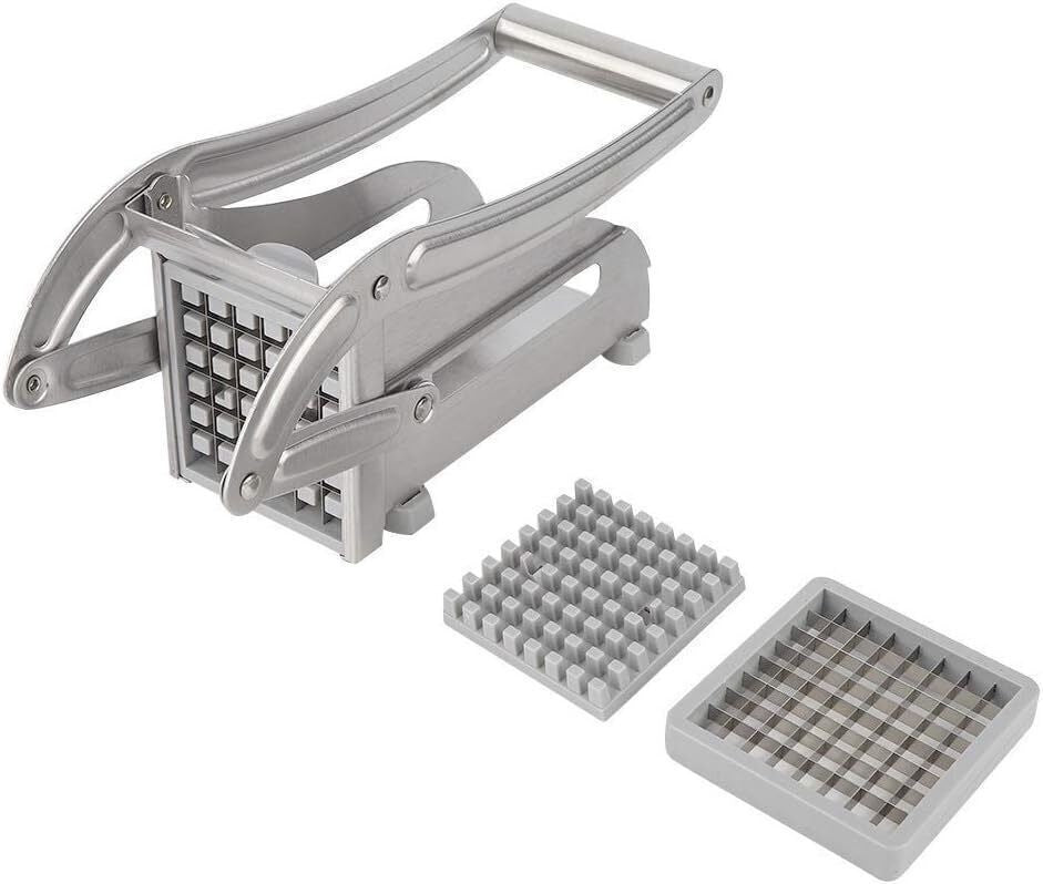Potato Chipper & Cutter – French Fries Maker Slicer with 2 Steel Blade