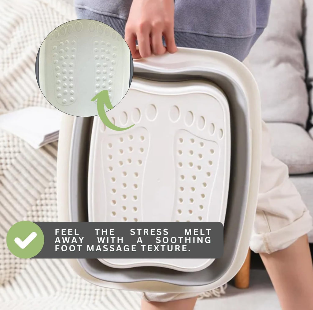 3 Colors Collapsible Foot Spa Bath Bucket Portable Pedicure Soaking Bowl