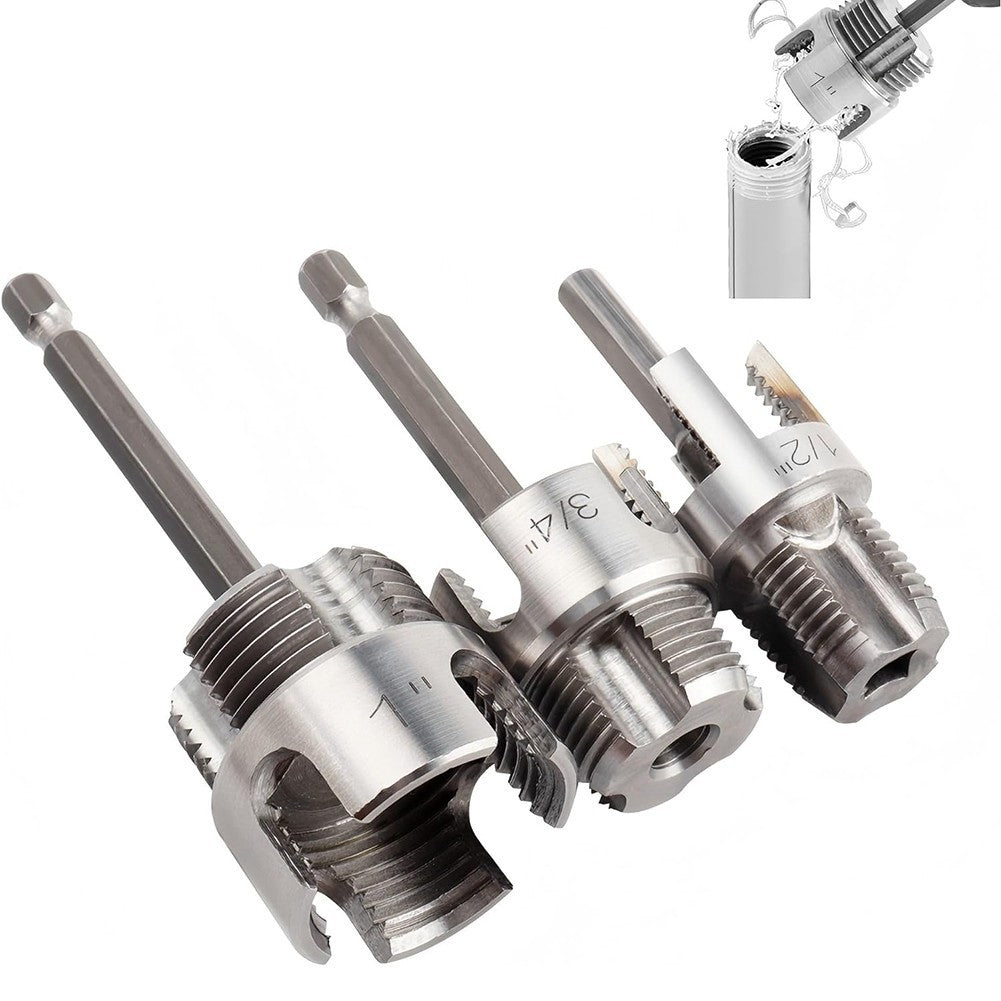 3 Pcs Integrated Internal & External Pipe Threading Tool Dual-Function Pipe9978
