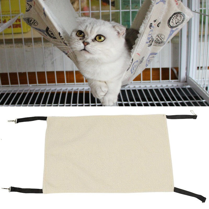 Pet Cat Hammock Warm Hanging Bed Mat Soft Cage Bed For Small Pets Sleeping Rest