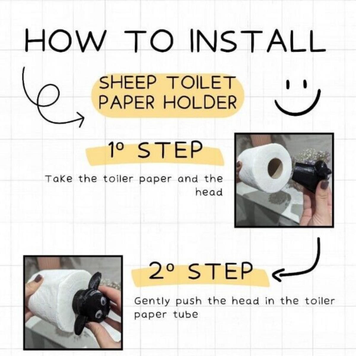 3Pcs Funny Sheep Toilet Paper Holder – Quirky Bathroom Decor & Loo Roll Storage