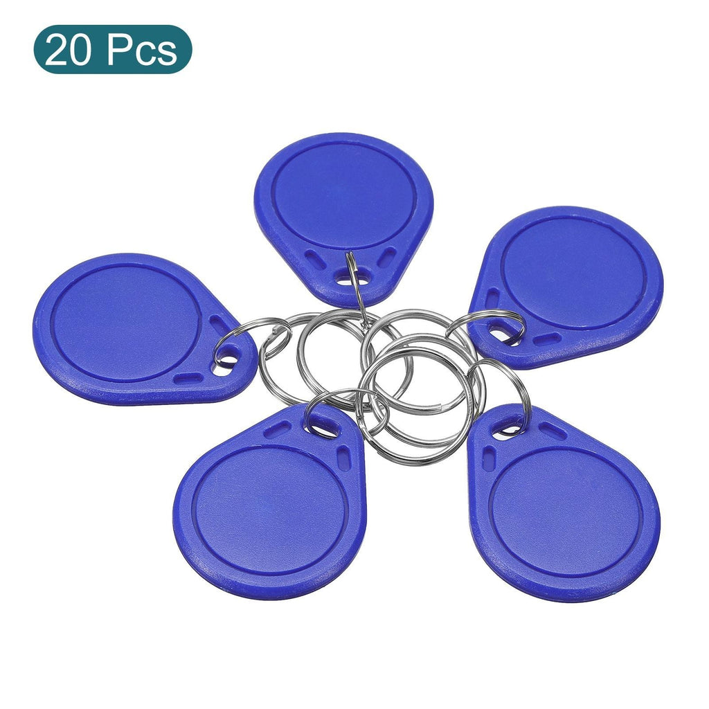 20Pcs RFID Key Fobs UID 13.56MHz Rewritable Proximity IC Smart Token Tag Blue